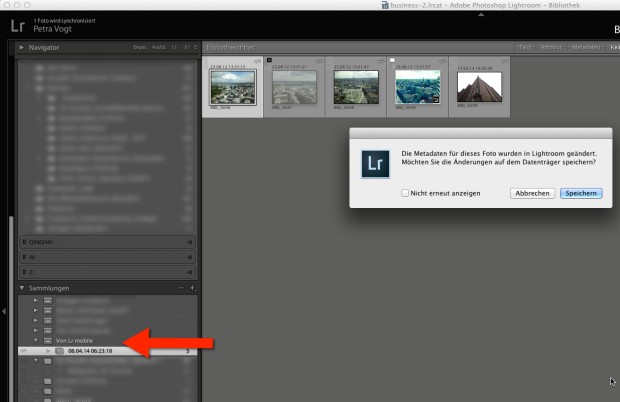 Die App synchronisiert automatisch mit der Desktopversion und fragt nach, ob Änderungen auf dem Mobilgerät auch auf dem Desktop übernommen werden sollen. Für nur in Mobile erstellte Sammlungen wird automatisch ein Sammlungssatz "Von LR Mobile" angelegt. (Screenshot und Fotos: Petra Vogt)