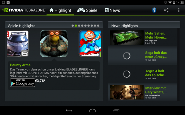 Die Nvidia Tegrazone ist ein Gamehub. (Screenshot: Golem.de)