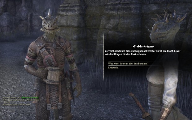 In Gesprächen bekommt der Spieler seine Aufträge und erfährt einiges über Tamriel. (Screenshot: Golem.de)