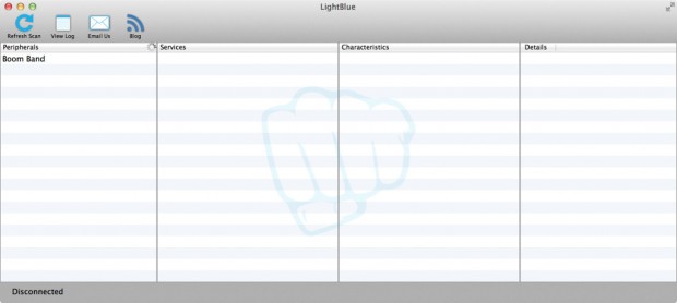 Lightblue für OS X: Anzeige der BluetoothLE-Geräte (Bild: Golem.de)