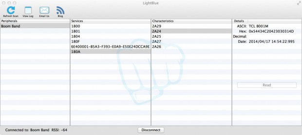 Lightblue: Anzeige des Wertes eines Characteristics (Bild: Golem.de)