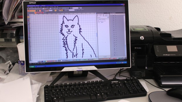 Der Entwurf unserer Miezekatze (Foto: Golem.de)