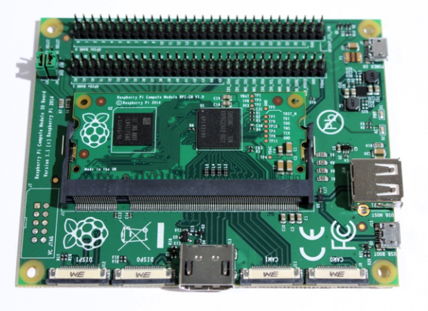 Das Compute Module IO Board (Foto: http://www.raspberrypi.org/CC BY-SA)