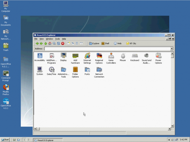 Die Systemsteuerung von ReactOS