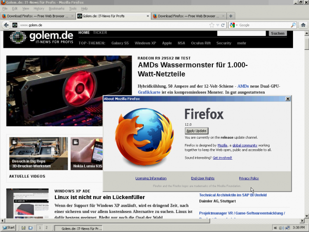 ...darunter der Webbrowser Firefox oder...