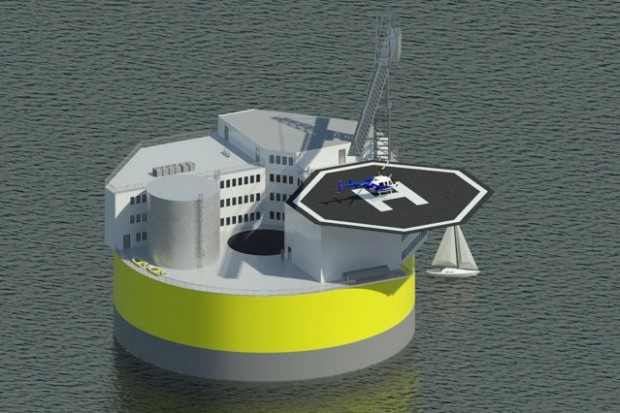So könnte das schwimmende Atomkraftwerk aussehen. (Grafik: Jake Jurewicz/MIT-NSE)