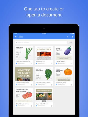 Google Docs auf dem iPad (Bild: Google)