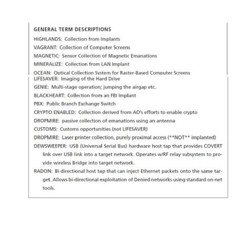 Die NSA listet detailliert die technischen Angriffsmethoden auf.