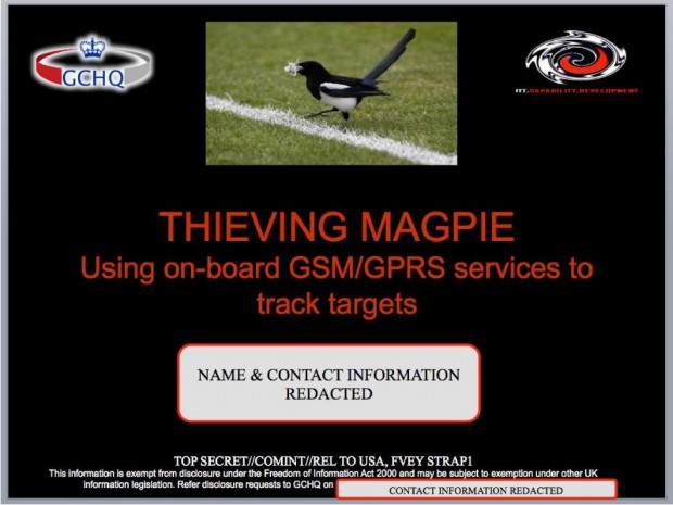 Die "Diebische Elster" ist ein Spähprogramm des GCHQ für Mobilfunknutzung in Flugzeugen.