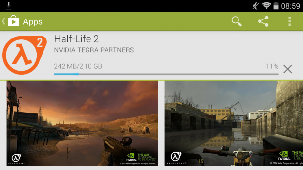 Half-Life 2 auf dem Nvidia Shield (Screenshot: Marc Sauter)