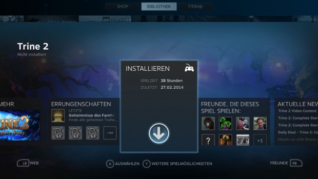 Spiele lassen sich vom Client aus auf dem Host installieren. (Screenshot: Marc Sauter/Golem.de)