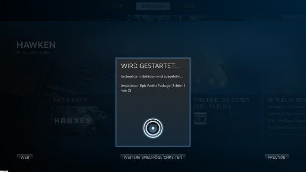 Das Epic Redist Package erfordert ein paar Klicks am Host. (Screenshot: Marc Sauter/Golem.de)