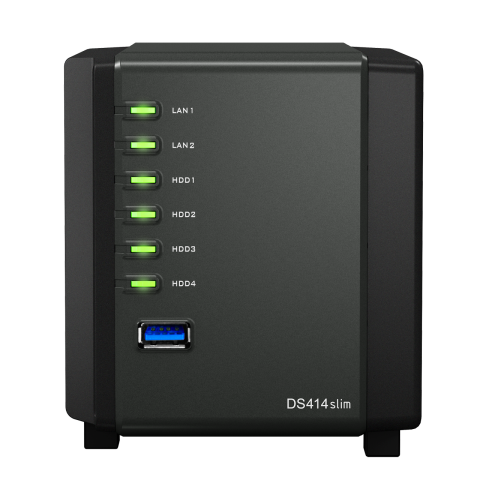 Front der Diskstation DS414slim (Bild: Synology)