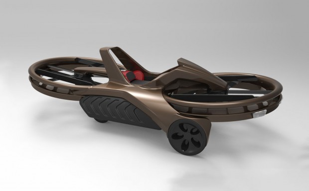 Gesteuert wird es wie ein Motorrad. Da es nur zwölf Fuß (knapp 3,7 m) hoch steigt, soll es ohne Pilotenschein geflogen werden dürfen. (Bild: Aerofex)