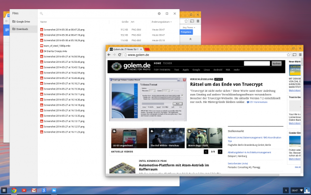 Einige wenige Anwendungen sind browserunabhängig, etwa der Dateimanager.