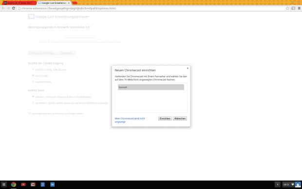 Die Chromebox lässt sich mit dem Googles Multimediastick Chromecast verbinden.