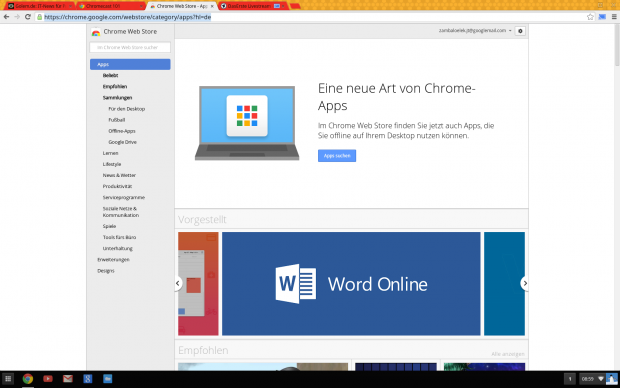 Bei Google Play gibt es inzwischen zahllose Erweiterungen für ChromeOS.