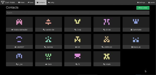 Die Kontaktverwaltung in Darkwallet
