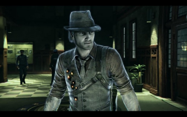 Detective Ronan sieht sich in der Polizeiwache um. (Screenshot: Golem.de)