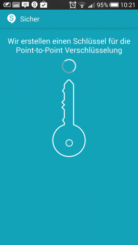Bei der erstmaligen Installation von Sicher wird ein Schlüssel für die Ende-zu-Ende-Verschlüsselung erstellt. (Screenshot: Golem.de)