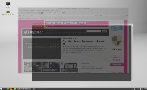 ... etwa, das aktive Fenster per Mausrad durchsichtig machen zu können.