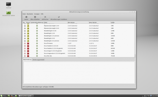 Der Update Manager installiert auf Wunsch alle sicherheitsrelevanten Updates.