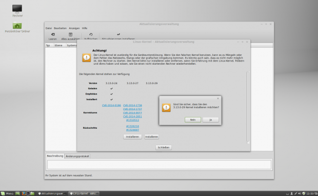 Auch weitere Linux-Kernel lassen sich von dort installieren.