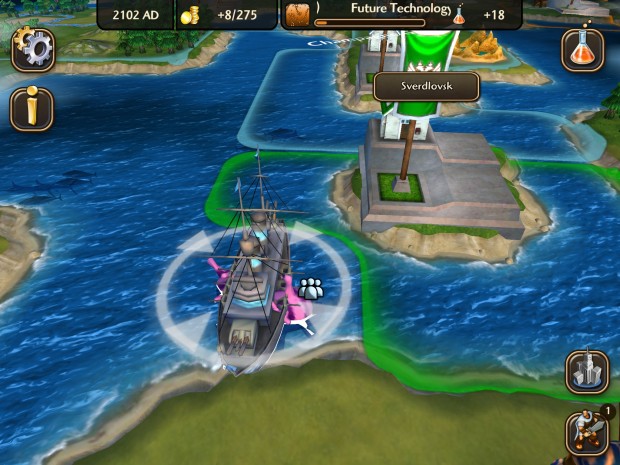 Wir kutschieren ein paar unserer Landeinheiten über das Wasser.