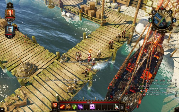 Im Hafen der Stadt Cyseal, die Orks bombardiert haben