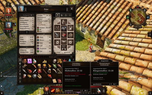 Inventar und Rollenspielsystem verlangen viel Zeit und Aufmerksamkeit.