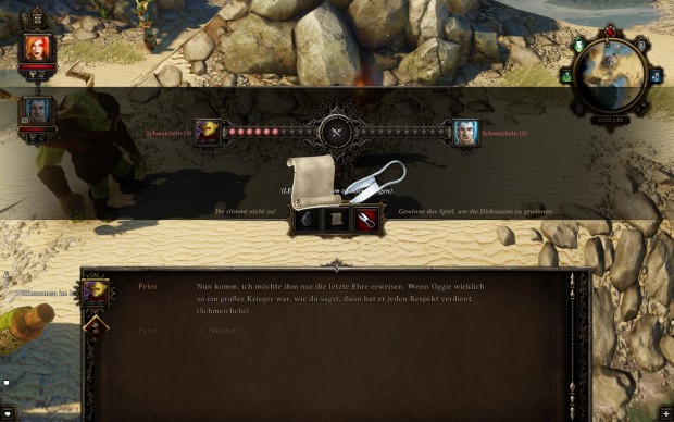 Meinungsverschiedenheiten tragen die beiden Hauptfiguren per Schere, Stein und Papier aus.