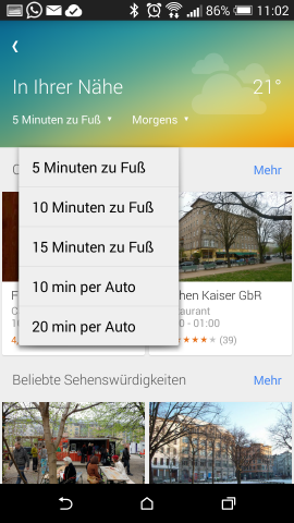 Die neue Entdecken-Funktionen von Google Maps (Screenshot: Google.de)