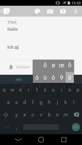 Neue Tastatur von Android L auf einem Nexus 5 (Screenshot: Golem.de)