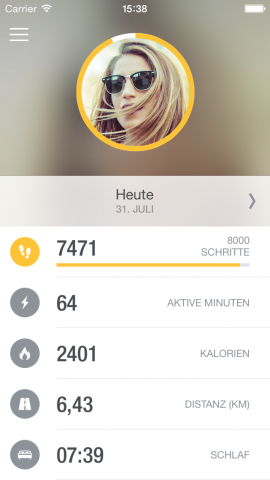 Dem Nutzer werden seine Daten übersichtlich angezeigt. (Bild: Runtastic)