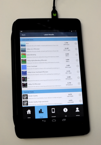 Low-Level-Tests des GFXBench. (Foto: Nico Ernst)