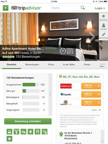 Tripadvisor-App für iOS (Bild: Tripadvisor)