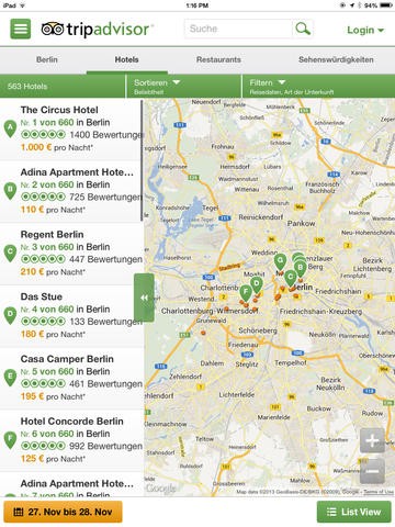 Tripadvisor-App für iOS (Bild: Tripadvisor)