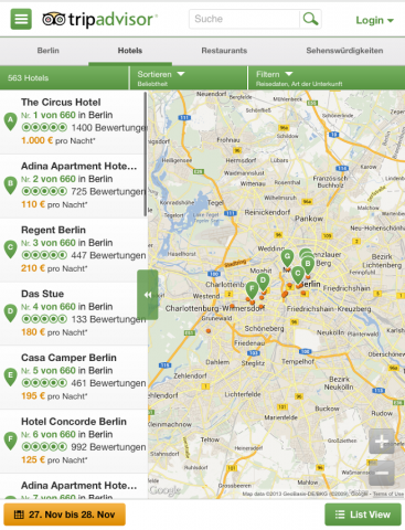 Tripadvisor-App für Android (Bild: Tripadvisor)