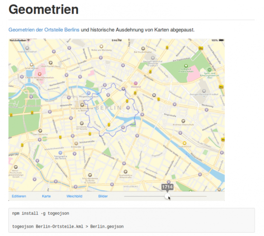 Screenshot von der App "Alt-Berlin: Die historische Entwicklung Berlins" von Claus Höfele