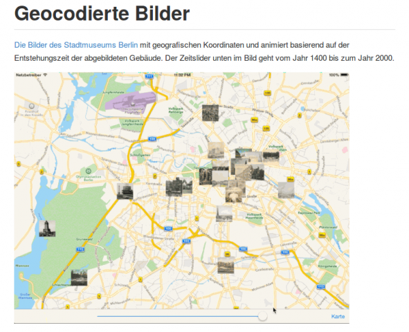 Screenshot von der App "Alt-Berlin: Die historische Entwicklung Berlins" von Claus Höfele
