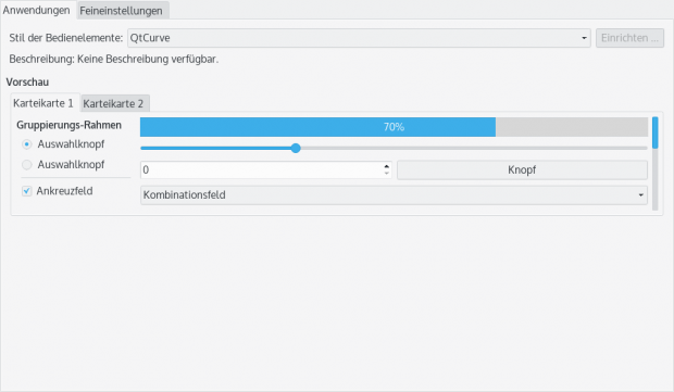 Die neuen Bedienelemente verwenden QtCurve (Bild: KDE / Screenshot Golem.de)