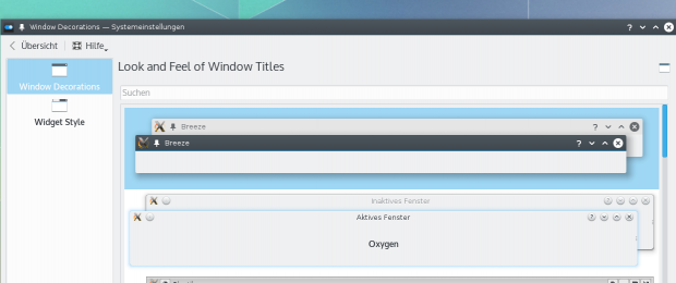 Die Fensterdekoration von Breeze hat noch kleine Fehler. (Bild: KDE / Screenshot Golem.de)