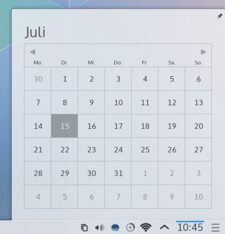 Dem Kalenderwidget fehlt die Terminübersicht. (Bild: KDE / Screenshot Golem.de)