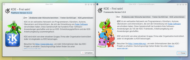 Alte und neu KDE-Basis ist parallel installierbar. (Bild: KDE / Screenshot Golem.de)