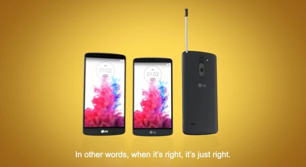 Das LG G3 Stylus, rechts im Bild (Bild: LG, Screenshot: Golem.de)