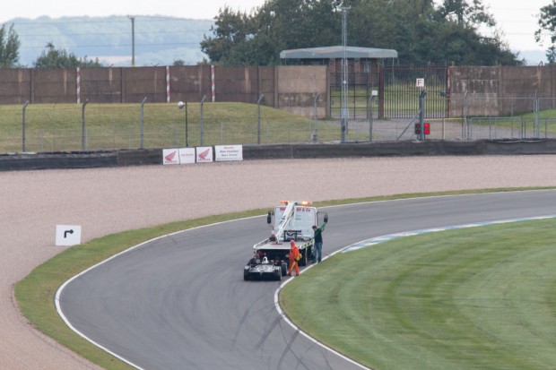 Dieser Bolide des US-Teams Dragon Racing blieb auf der Geraden Starkey's Bridge liegen... (Foto: Werner Pluta/Golem.de)