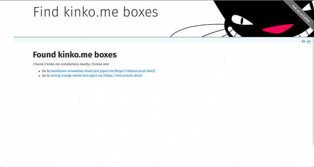 Das Webinterface der Kinkobox erkennt automatisch Geräte im Netzwerk. (Screenshots: Kinko.me)