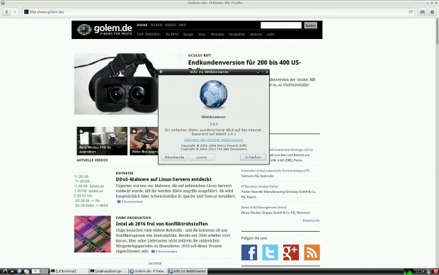 Der Code des Browsers stammt aus dem Browser-Projekt für den Desktop Gnome 3. 