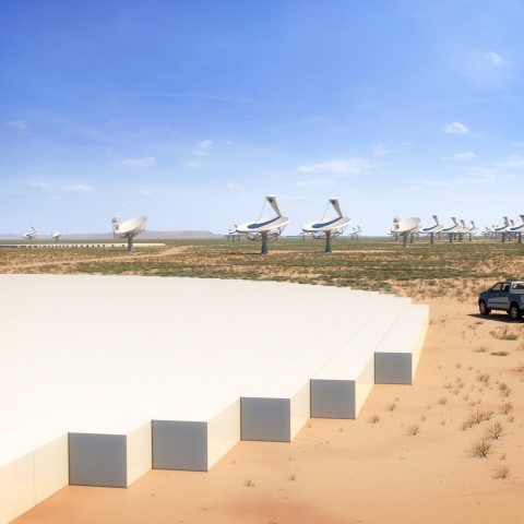 In Südafrika wird das Radioteleskop Square Kilometer Array gebaut. Das SKA wird eine 50-mal höhere Auflösung haben als Alma. (Bild: Skatelescope.org)
