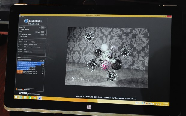 Der Core M 5Y70 im Cinebench R11.5 (Foto: Marc Sauter)